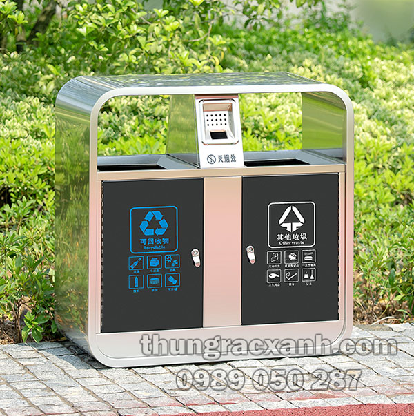 Thùng rác ngoài trời inox