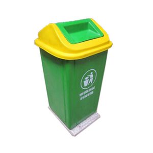 Thùng rác nhựa composite 90 lít đế đá nắp bập bênh