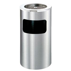 Thùng rác inox tròn có gạt tàn giá rẻ