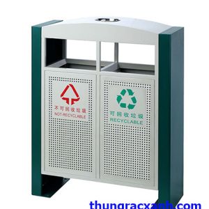 Alternative view of Thùng rác ngoài trời 2 ngăn A88H giá rẻ hàng chất