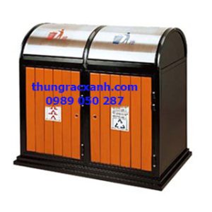 Thùng rác ngoài trời thép phun sơn tĩnh điện A78-O