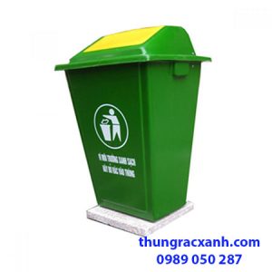 Thùng rác nhựa composite 60 lít đế đá