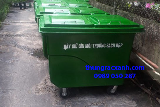 Thùng rác nhựa composite 660 lít giao tại Hưng Yên