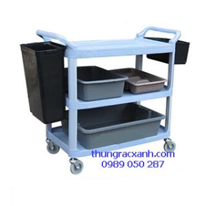 Xe đẩy thức ăn 3 tầng bằng nhựa giá cực rẻ