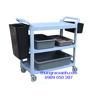 Xe đẩy thức ăn 3 tầng bằng nhựa giá cực rẻ