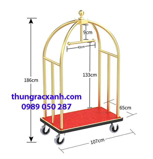 Kích thước xe đẩy hành lý chuồng chim