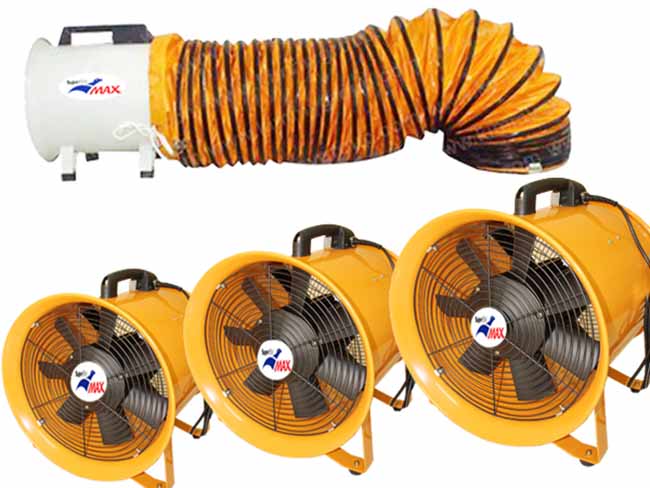 Quạt được lắp đặt với ống thông gió mềm