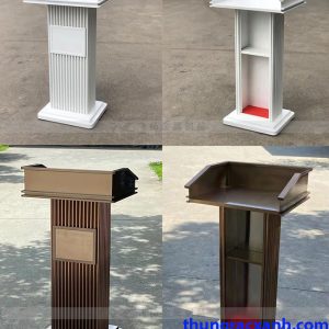 Hình ảnh thức tế bục phát biểu thép phun sơn giá rẻ