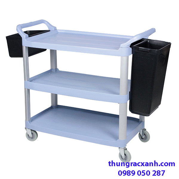 Xe đẩy đồ ăn 3 tầng bằng nhựa giá rẻ