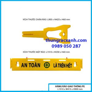 Kích thước hàng rào giao thông nhựa PE