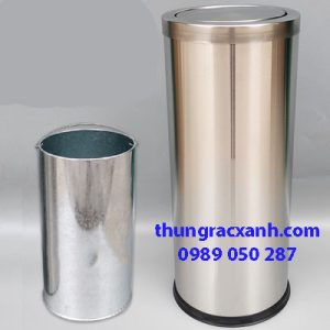 Thùng rác inox tròn nắp lật giá rẻ | LH ngay!!!