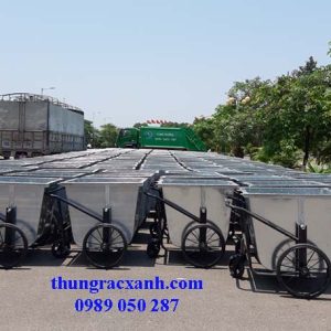 Xe gom rác bằng tôn xuất cho dự án