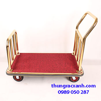 xe đẩy hàChuyên cung cấp các loại xe đẩy hành lý khách sạn cao cấpnh lý inox vàng- 0989 050 287