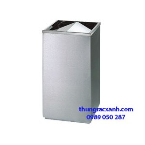 Thùng rác inox hình chữ nhật nắp bập bênh