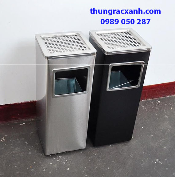 Thùng rác inox có gạt tàn Sp chất lượng, Giá cực rẻ!! - Ảnh 3