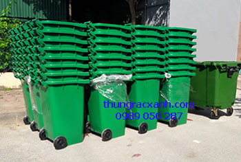 Thùng rác nhựa 240 lít xuất cho dự án tại Cao Bằng