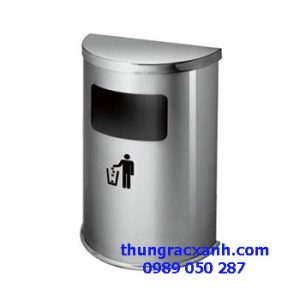 Thùng rác inox hình bán nguyệt
