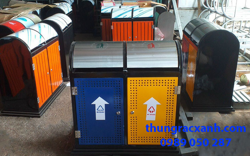 Thùng Rác Xanh BNT cung cấp thùng rác công cộng hai ngăn giá rẻ, chất lượng