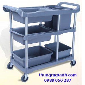 Xe đẩy thức ăn 3 tầng bằng nhựa