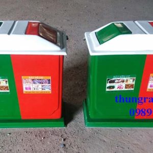 Kho thùng rác nhựa composite 2 ngăn