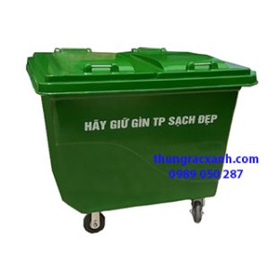 Thùng rác nhựa composite 660 lít chống cháy giá rẻ