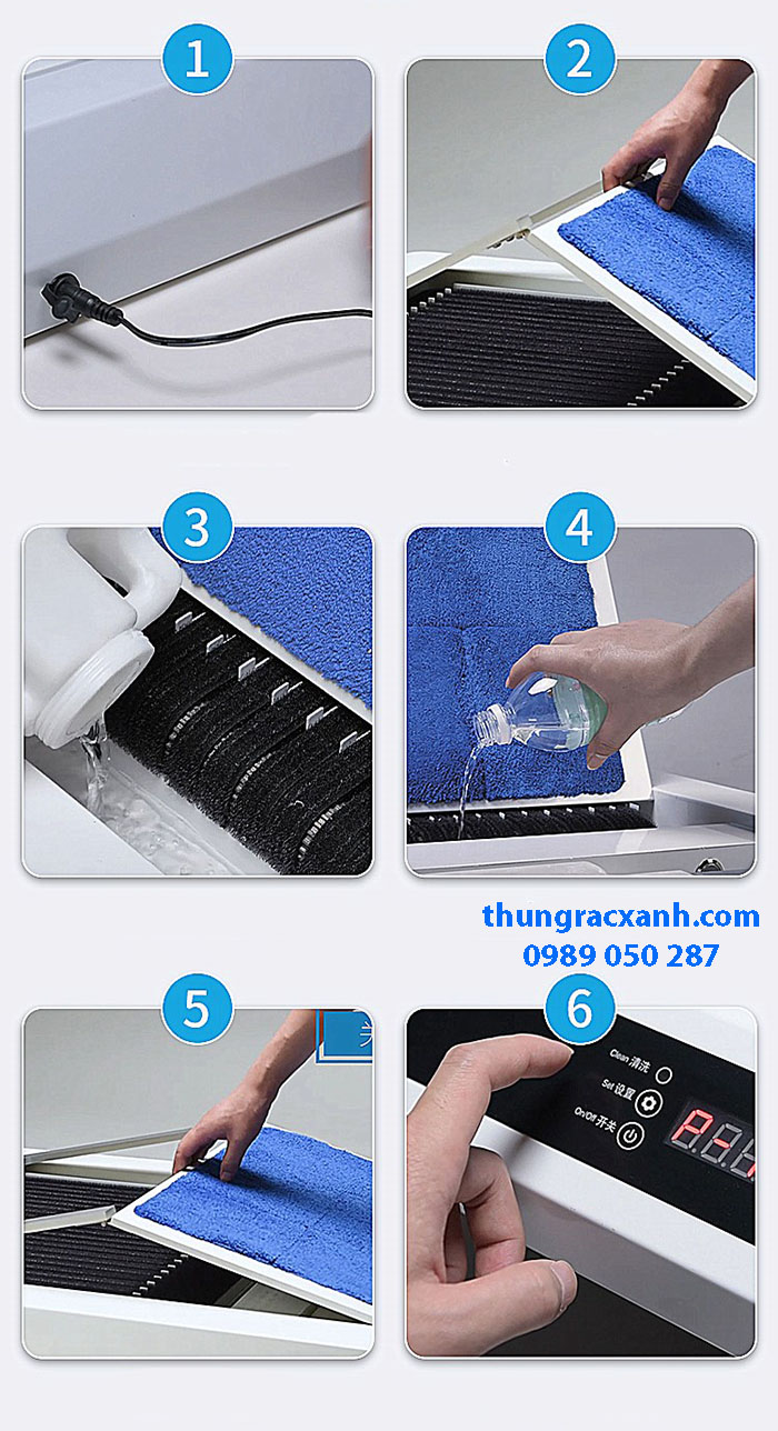 Các bước lắp đặt chuẩn bị máy làm sạch đế giày